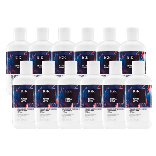 Ten bottles of IGK Extra Love Volume and Thickening Shampoo.