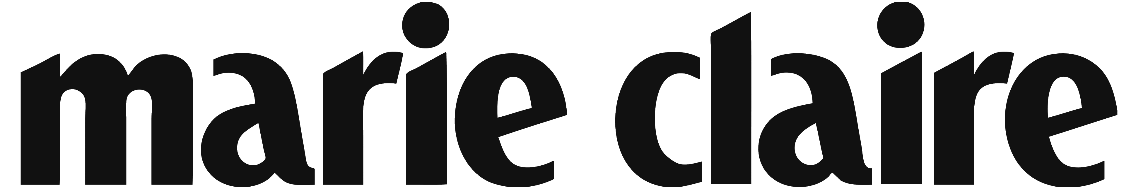 Marie Claire magazine logo in black bold text.